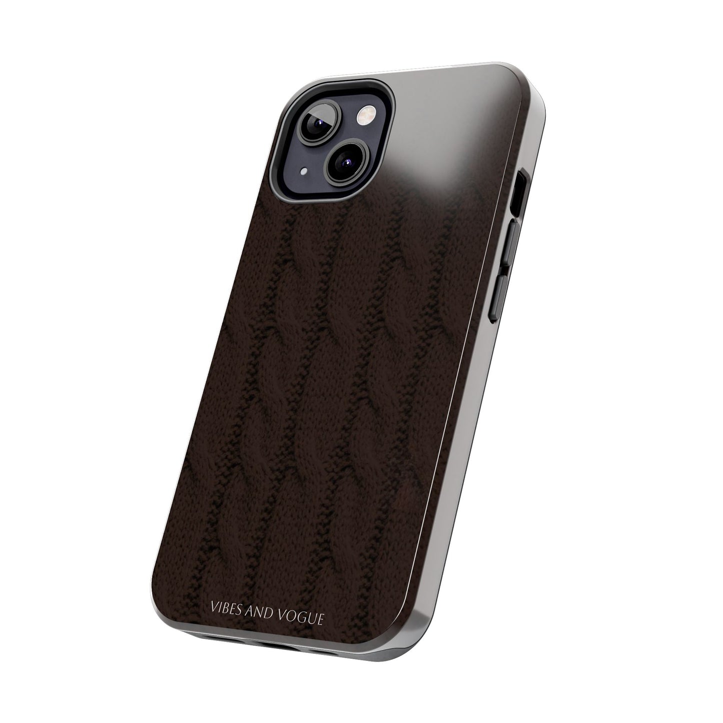 Cable Knit Chocolate Tough Phone Case — Vibes and Vogue Protective Cover