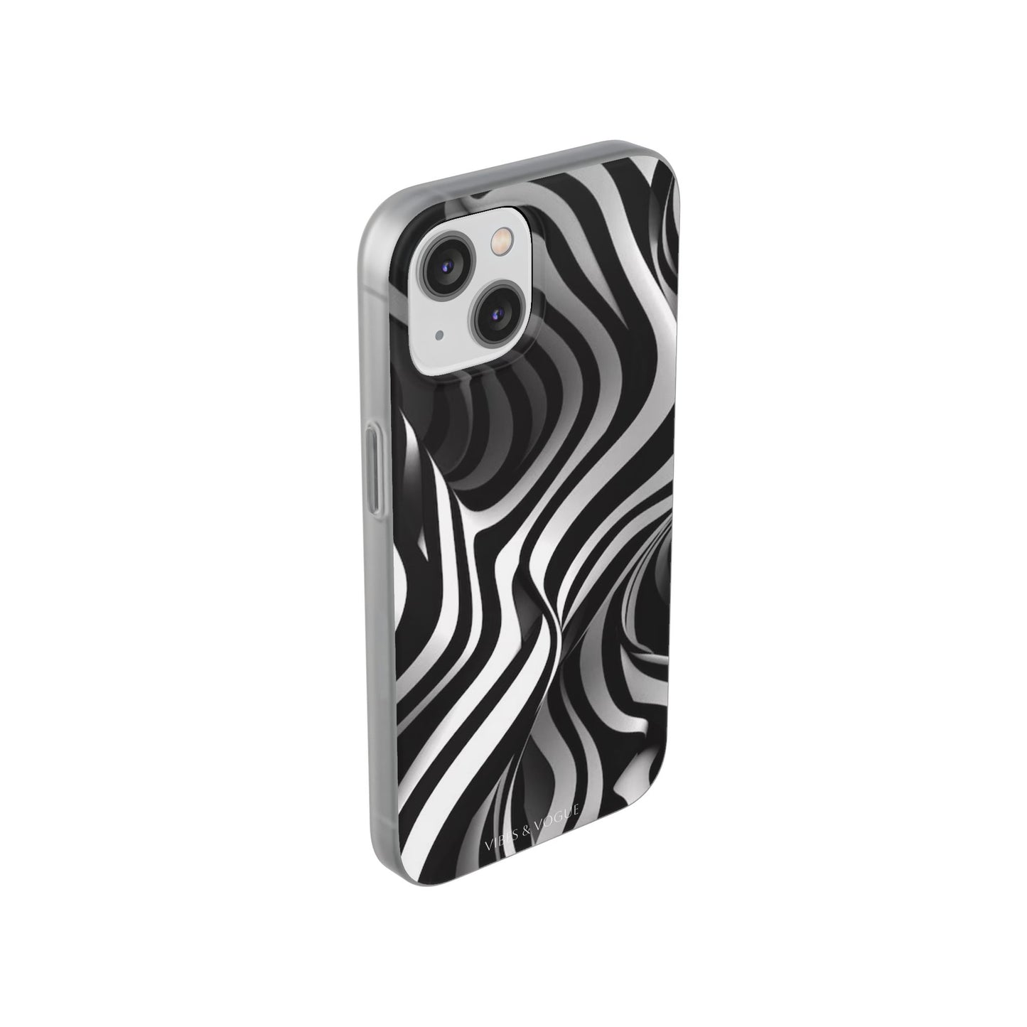 Stylish Phone Cases, Trendy Flexi Cases for iPhone, Black and White Art Case, Gifts for Him/Her, Phone Accessories, Unique Design