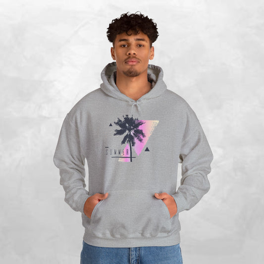 Tropical Vibe Hoodie, Summer Comfort Sweatshirt, Beachy Pullover for Vacation, Unisex Hooded Top, Gift for Warm Weather