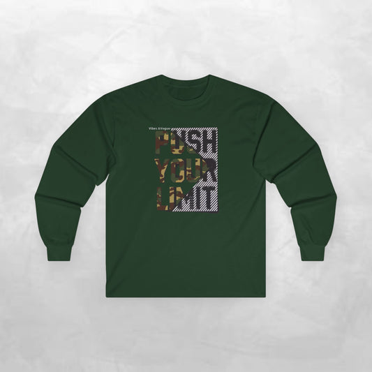 Unisex Ultra Cotton Long Sleeve Tee - "Push Your Limit" Motivational Shirt, Gym Wear, Fitness Gift, Workout Apparel, Casual Style