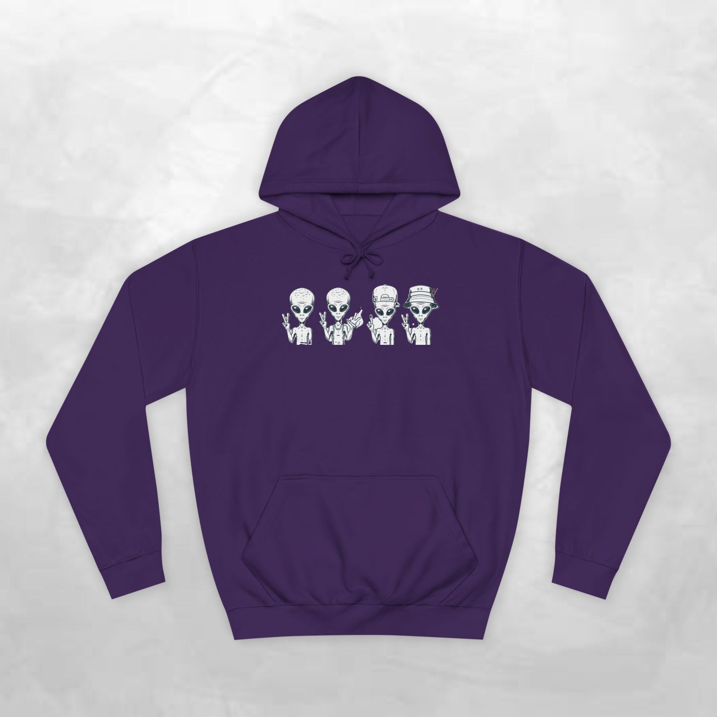 Retro Alien College Hoodie - Unisex Warm Sweatshirt for Campus Style