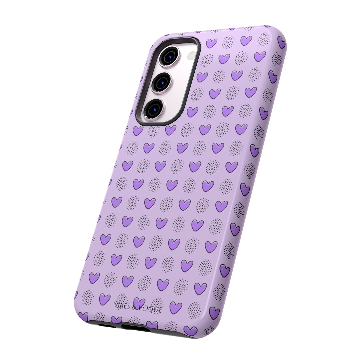 Purple Heart Pattern Phone Case - Tough Cases for a Stylish & Protective Vibe