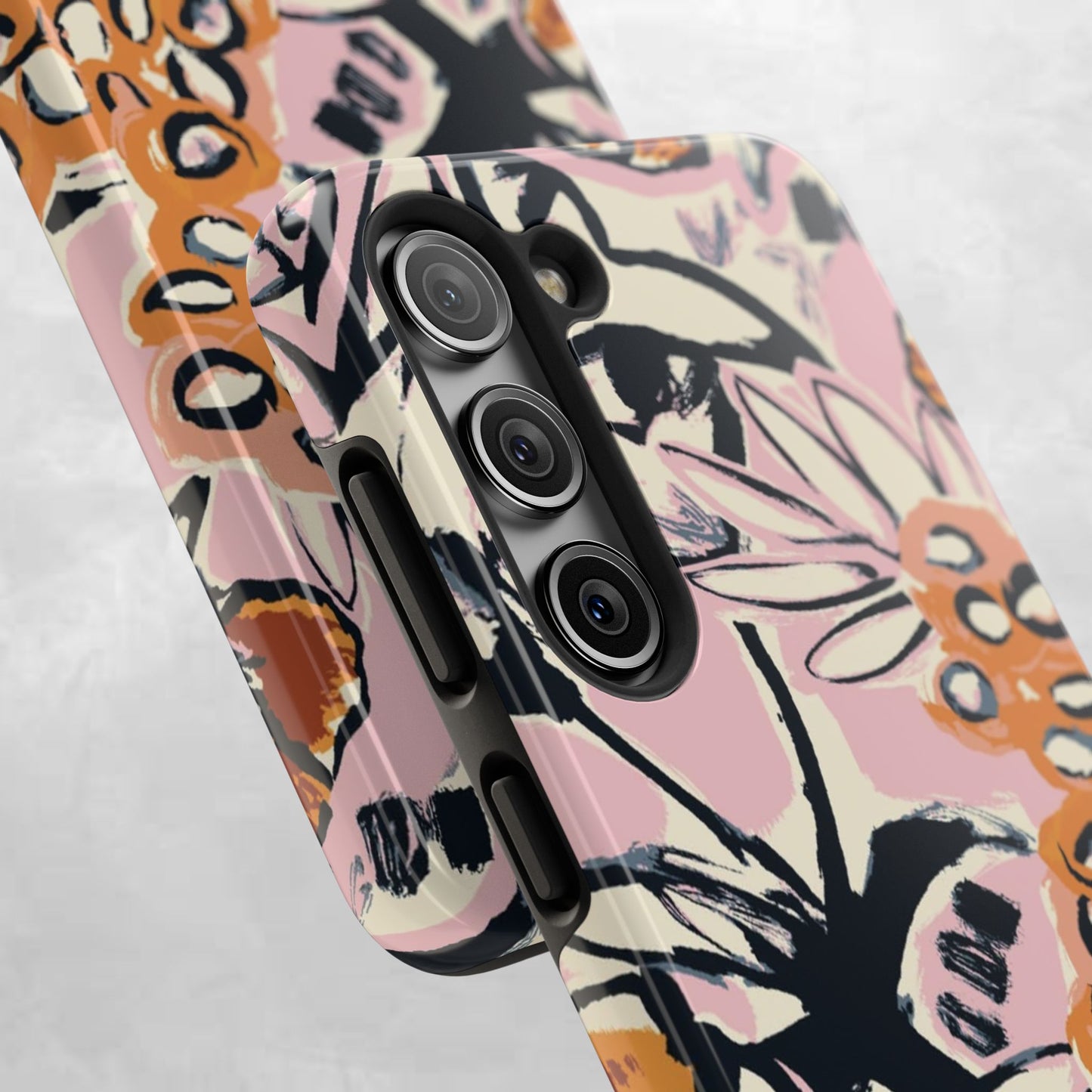 Purple Ocean Creatures Tough Phone Case — Jellyfish, Turtle & Floral Protective Cover
