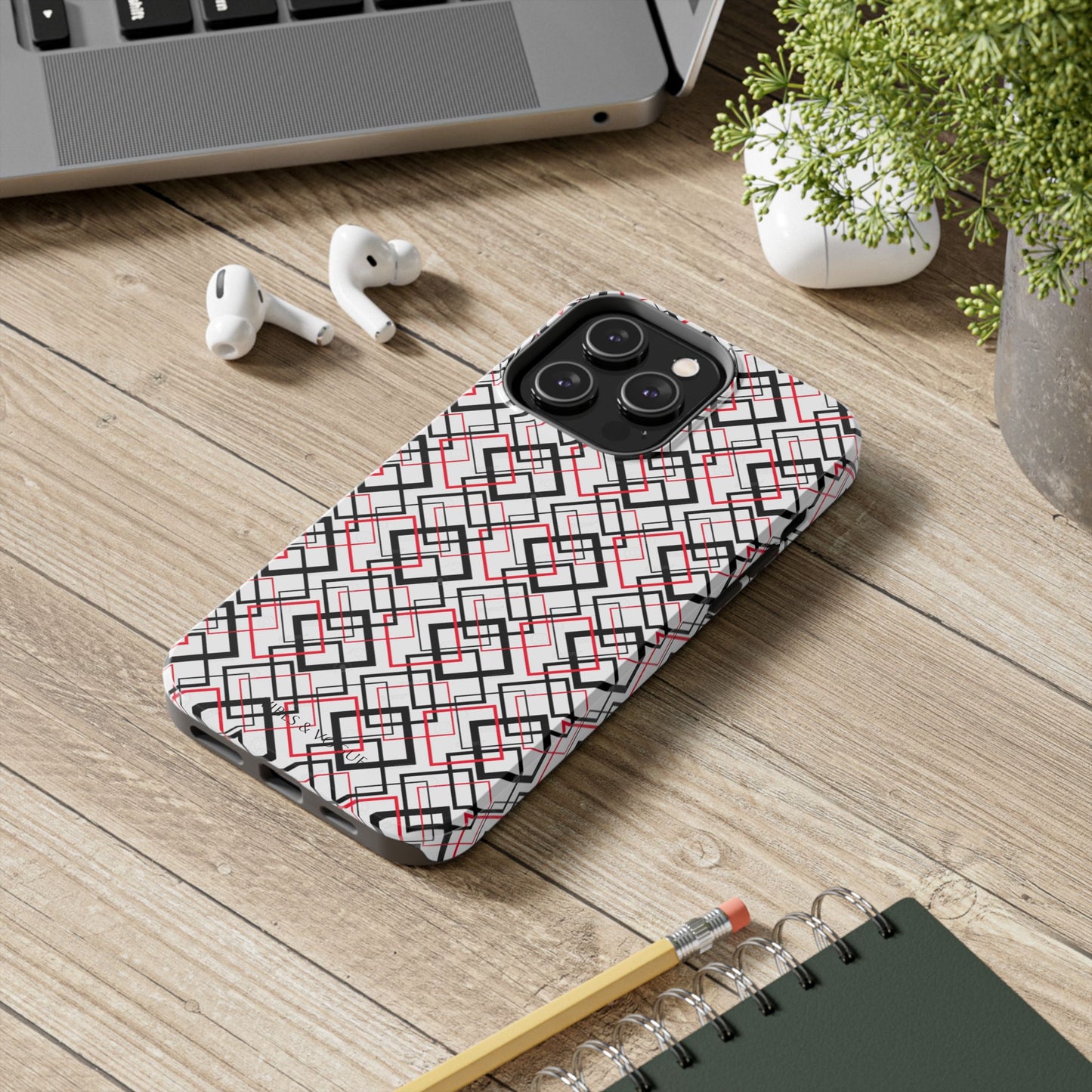 Stylish Geometric Tough Phone Case - Modern Design for Trendsetters