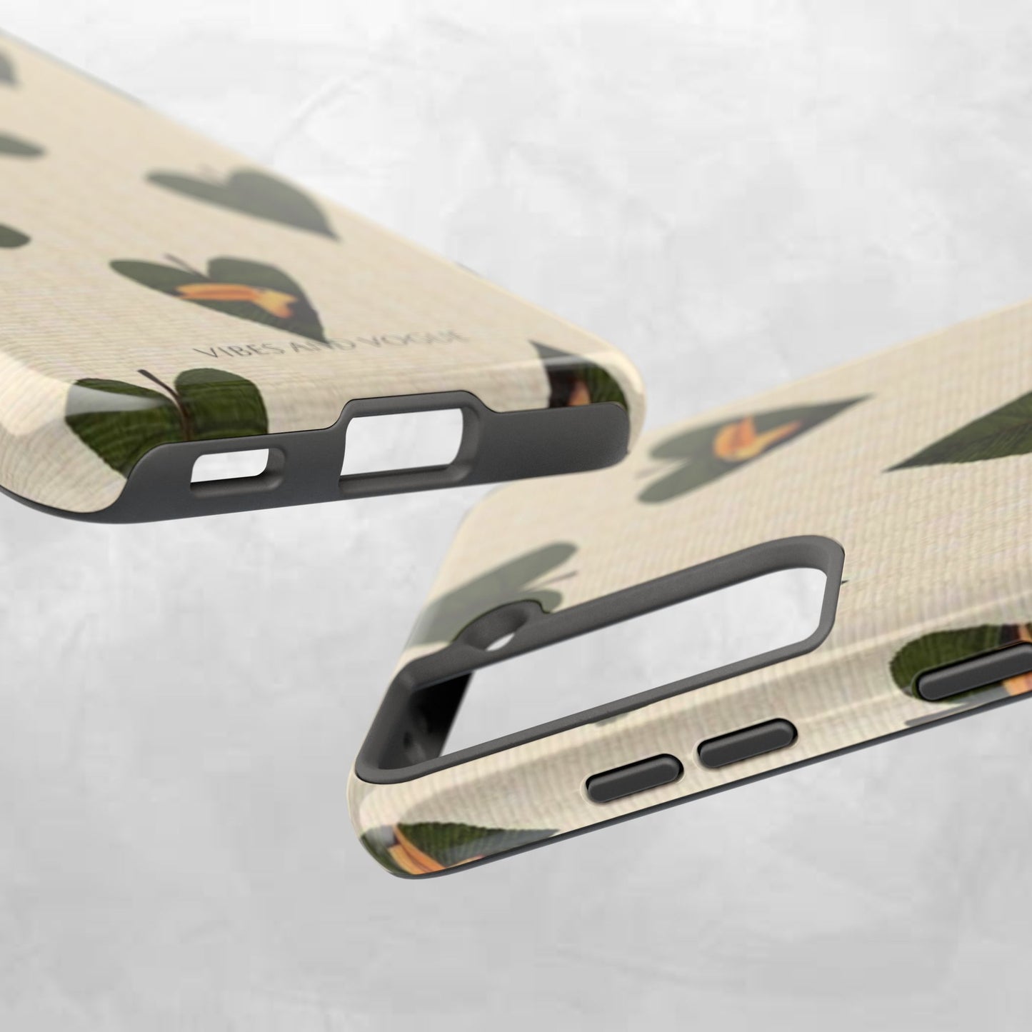 Tough Phone Case — Green Leaf Heart Pattern Tough Phone Case (Vibes and Vogue)