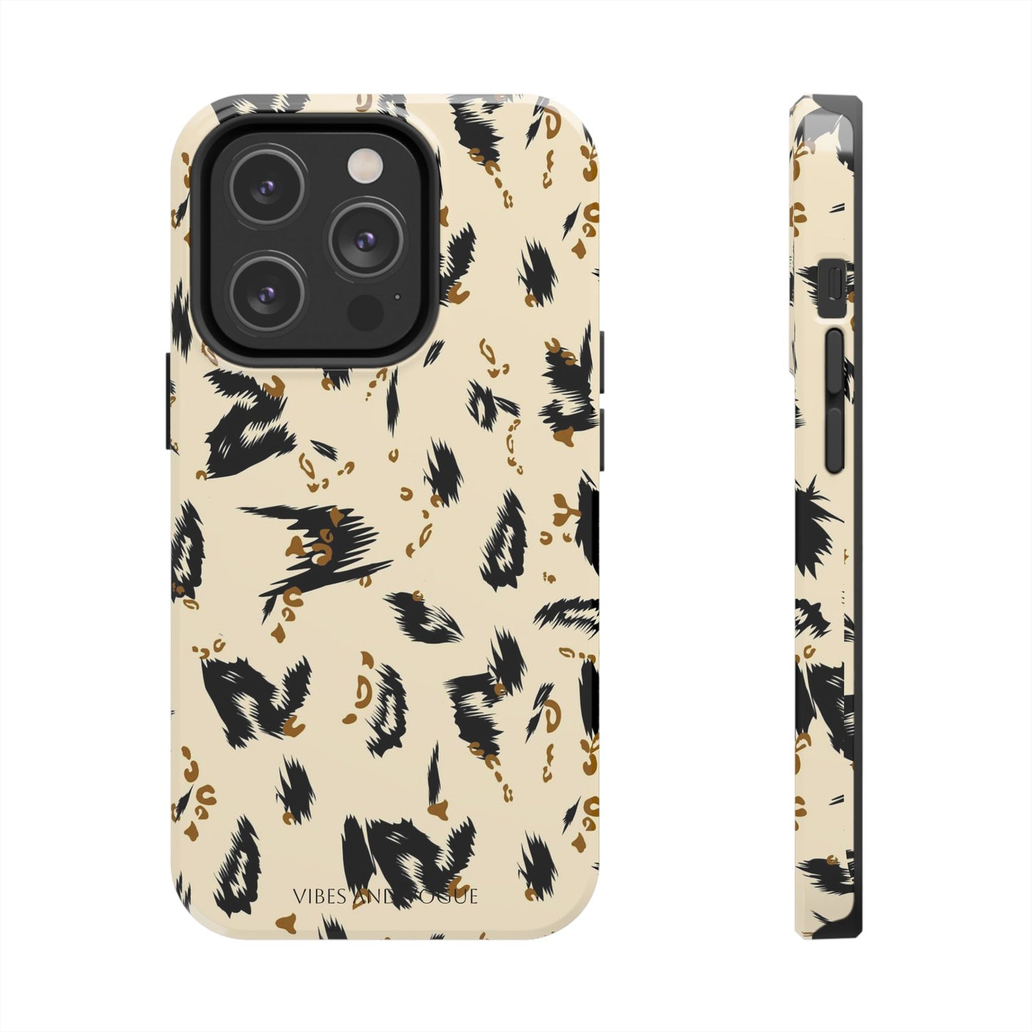 Leopard Splash Tough Phone Case — Protective Animal Print iPhone Cover