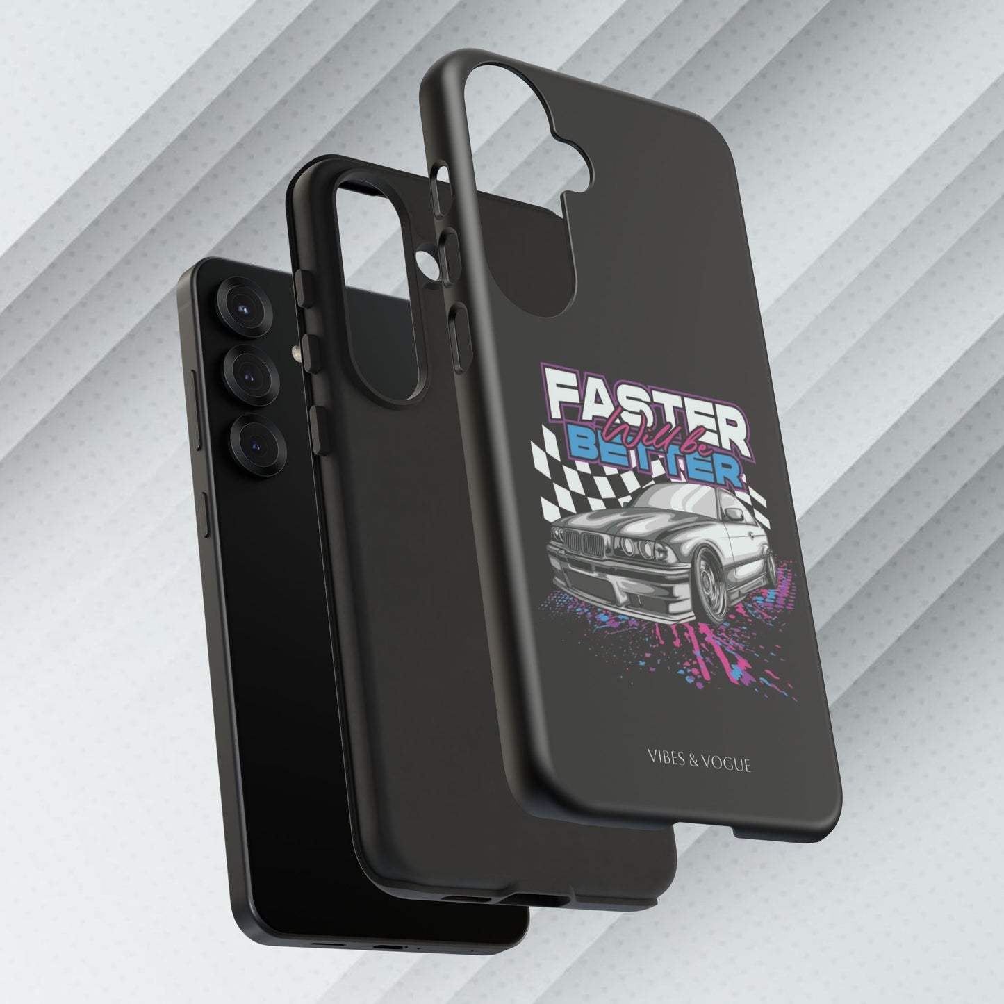 Racing Phone Case - 'Faster Is Better' Design for Car Enthusiasts