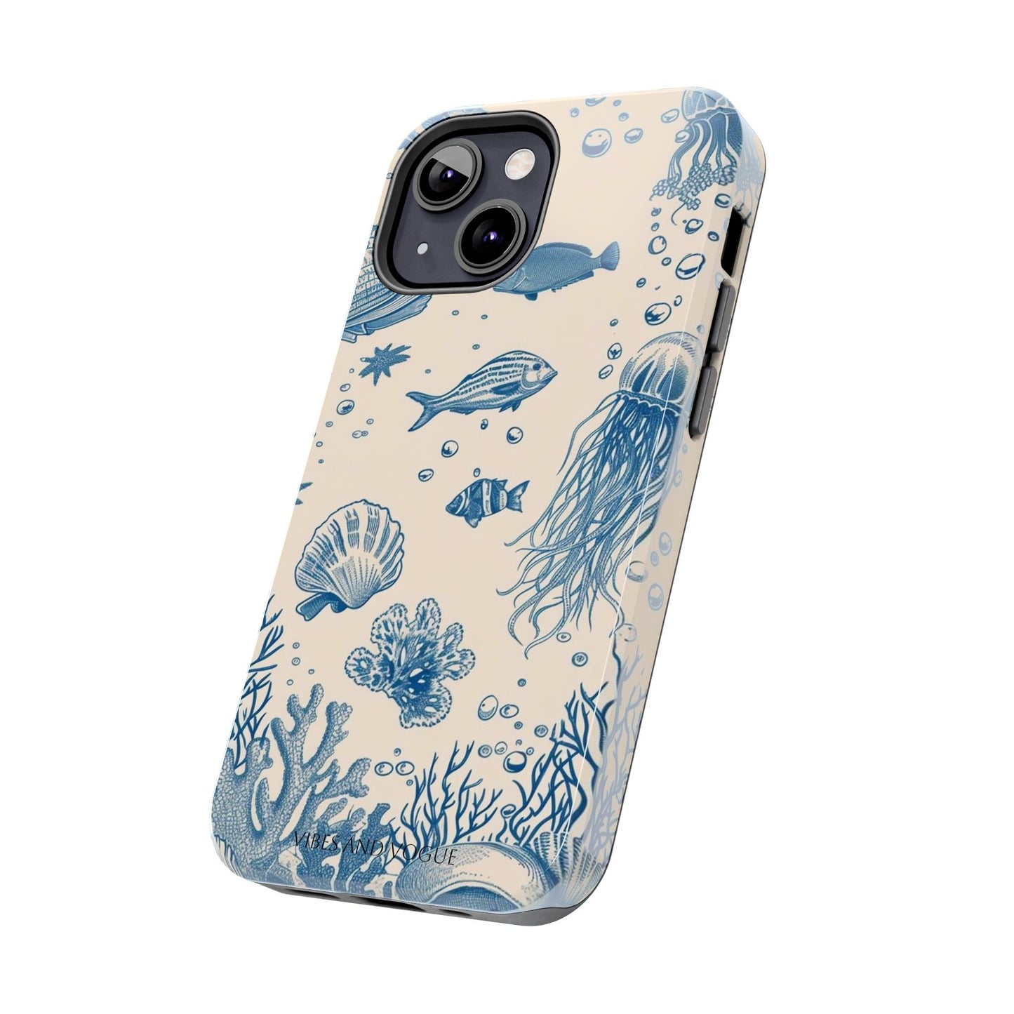 Ocean Blue Marine Pattern Tough Phone Case