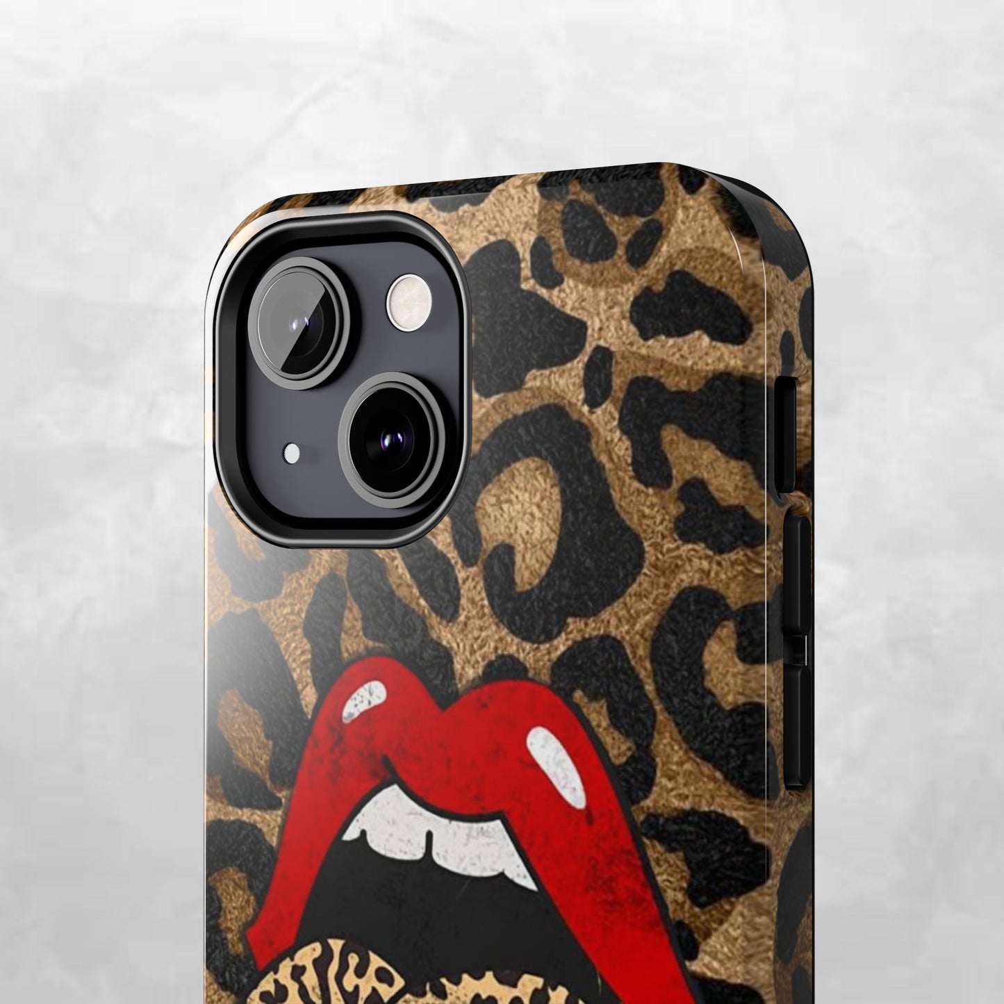 Leopard Lip Tough Phone Case — Bold Animal Print Phone Cover