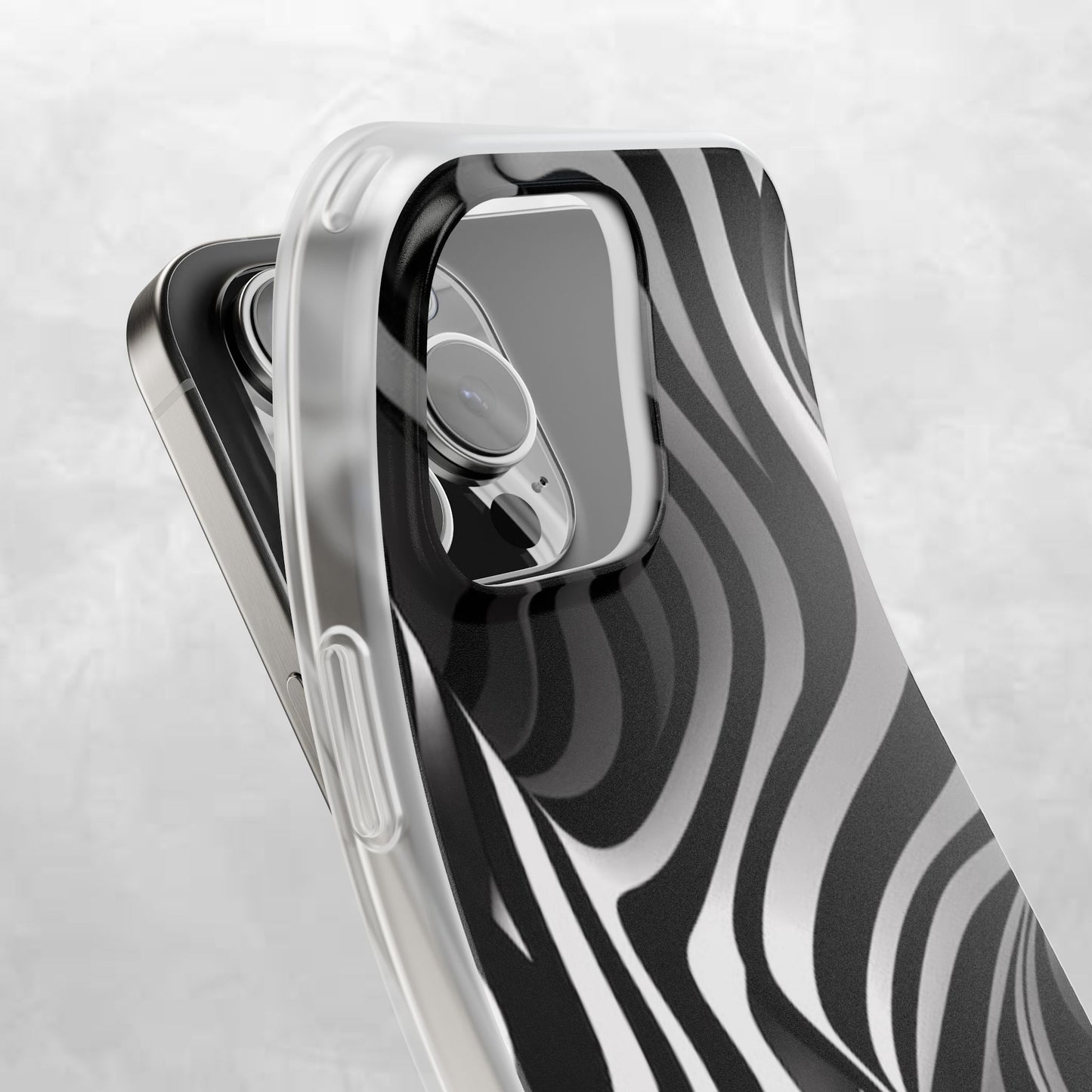 Stylish Phone Cases, Trendy Flexi Cases for iPhone, Black and White Art Case, Gifts for Him/Her, Phone Accessories, Unique Design