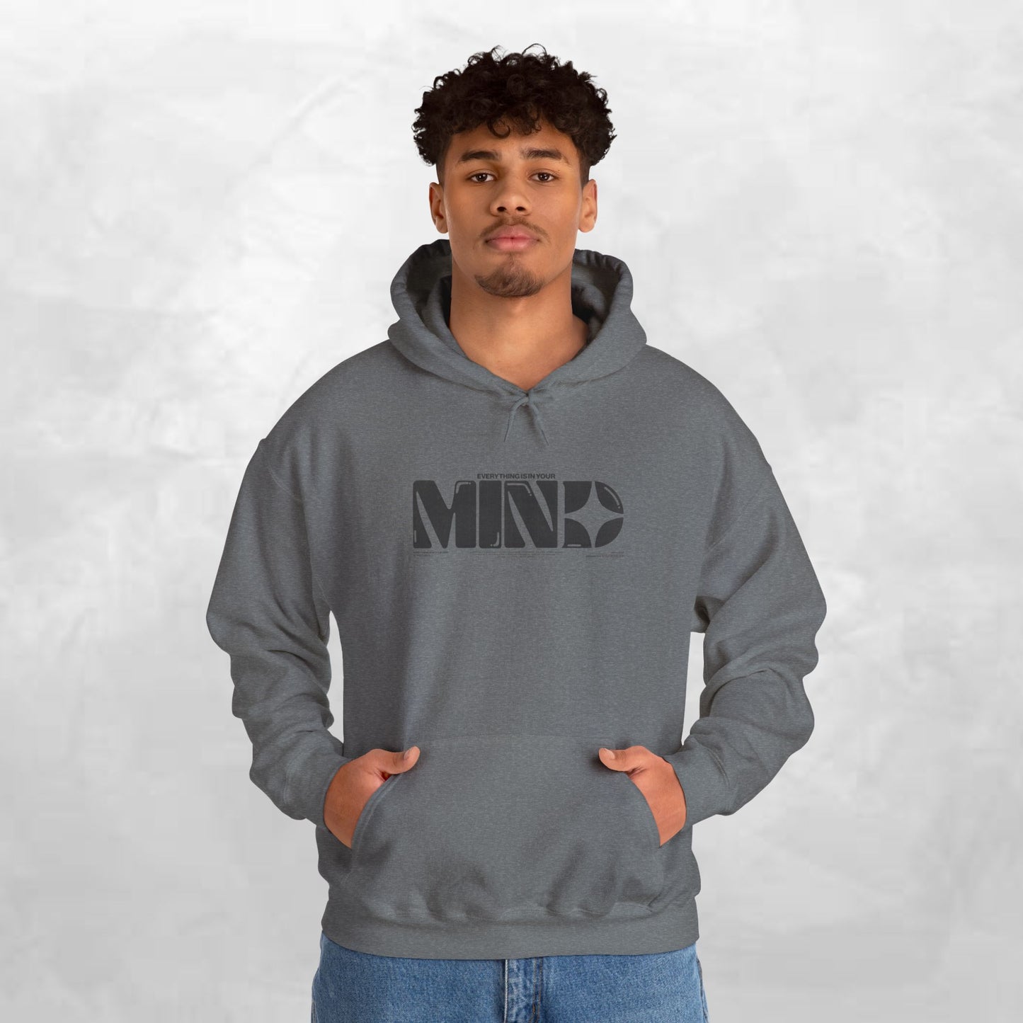 Mind Logo Hoodie — Minimalist Black Typography Pullover