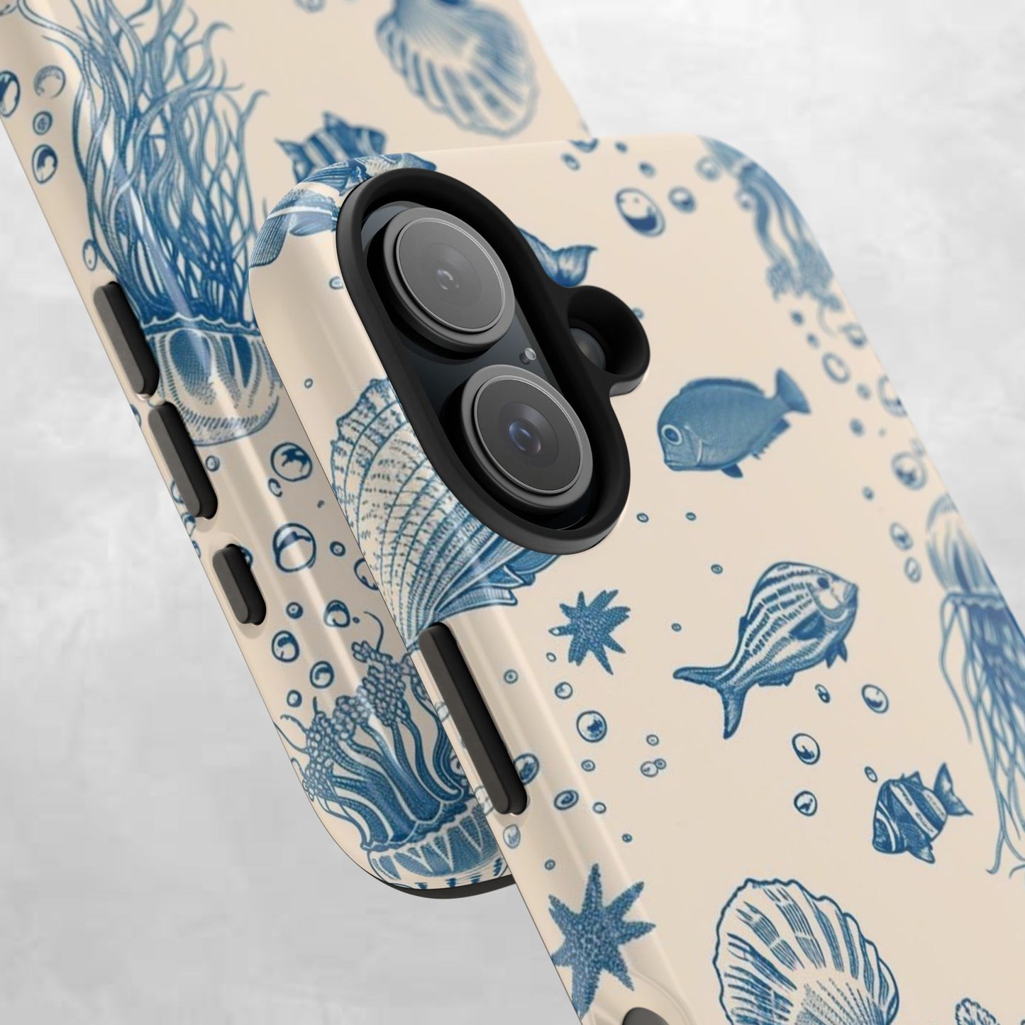 Ocean Blue Marine Pattern Tough Phone Case