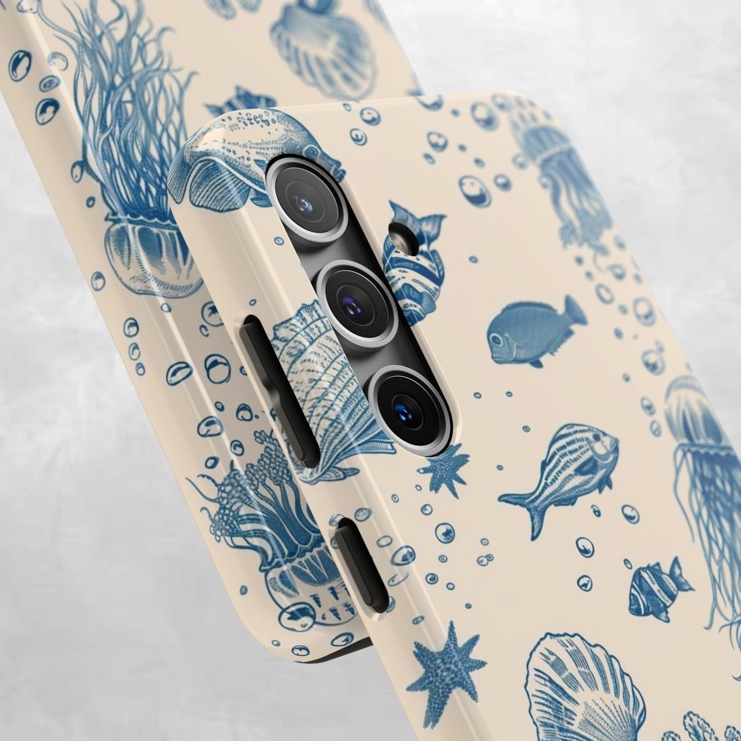 Ocean Blue Marine Pattern Tough Phone Case
