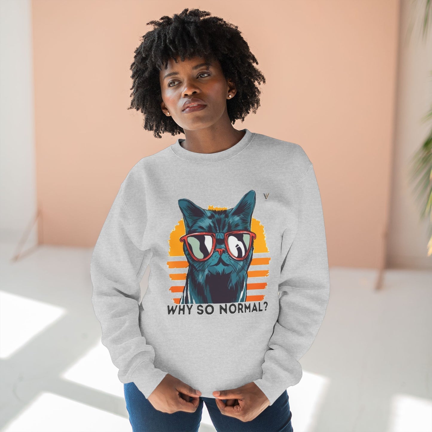 Funny Cat Crewneck Sweatshirt - 'Why So Normal?' - Unisex Casual Apparel