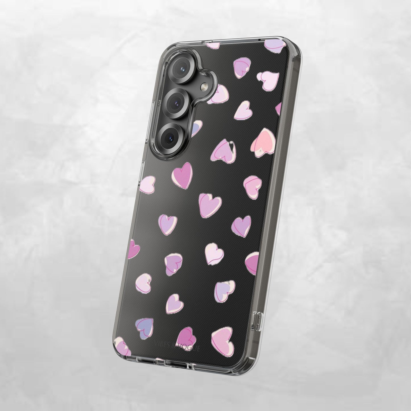 Heart Pattern Clear Case, Cute Phone Cover, Valentine's Day Gift, Trendy Phone Accessory, Love Theme Case