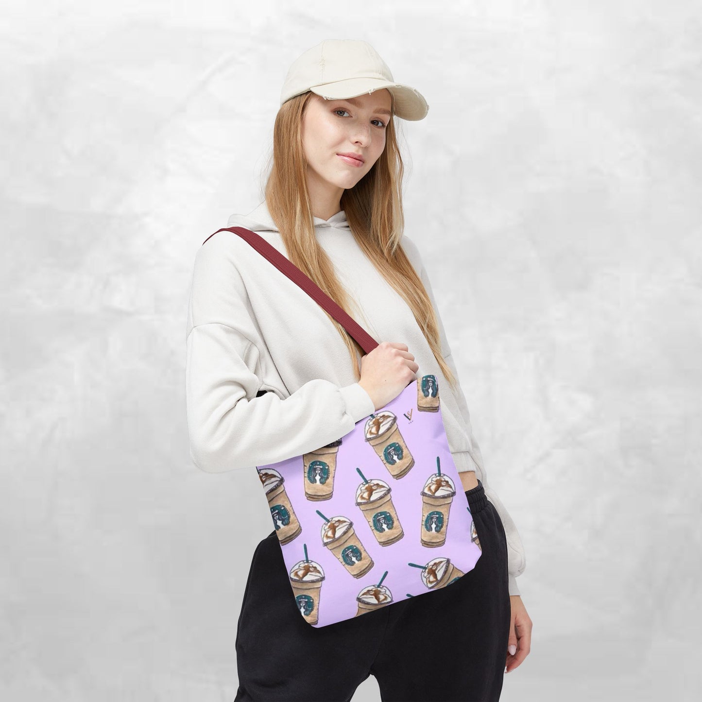 Starbucks Frappuccino Tote Bag, Coffee Lover's Shopping Bag, Perfect for Gift, Reusable Grocery Bag, Cute Beach Bag, Eco-Friendly Tote