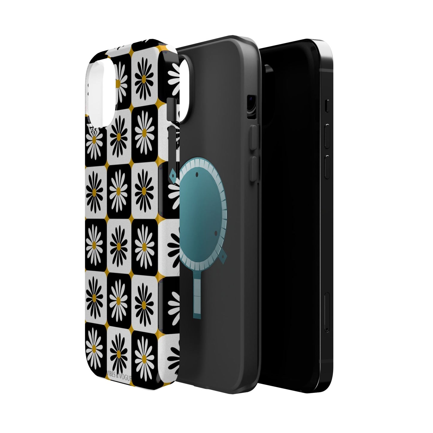 Retro Daisy Magnetic Tough Case - Stylish Protection for Your Phone