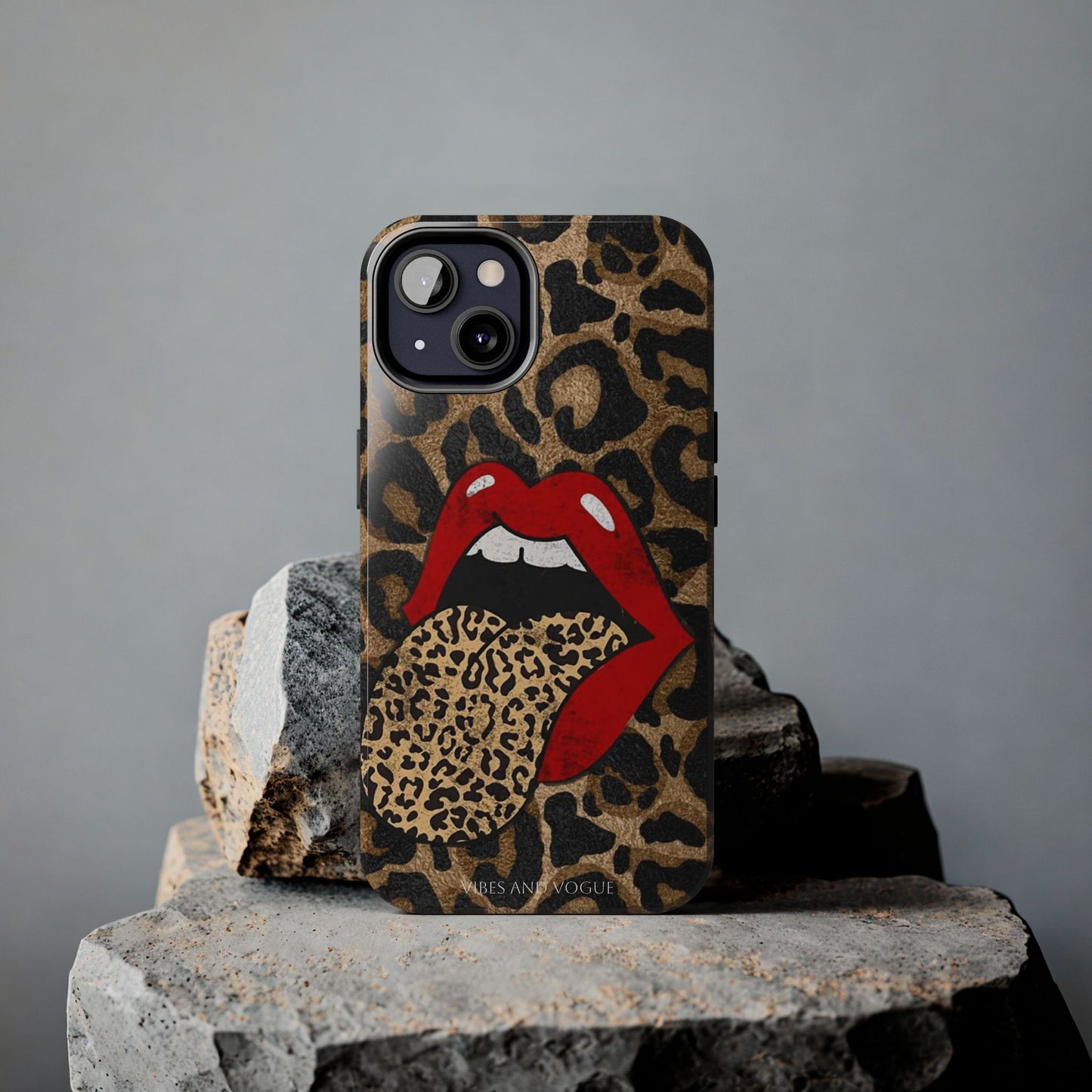 Leopard Lip Tough Phone Case — Bold Animal Print Phone Cover