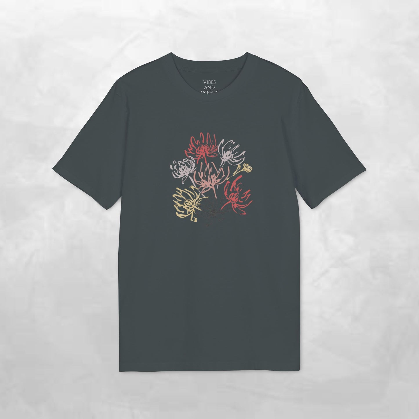 Floral Sketch Tee — Minimal Line Art Flowers T-Shirt