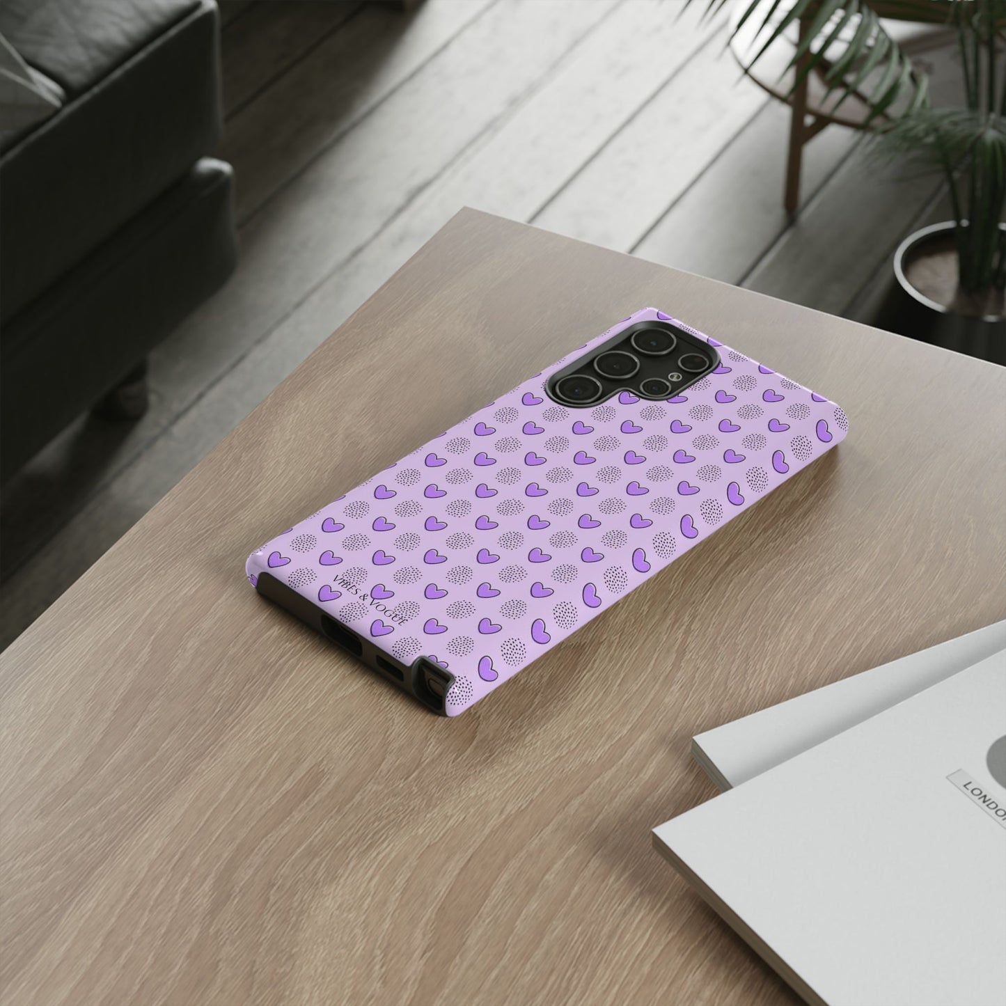 Purple Heart Pattern Phone Case - Tough Cases for a Stylish & Protective Vibe