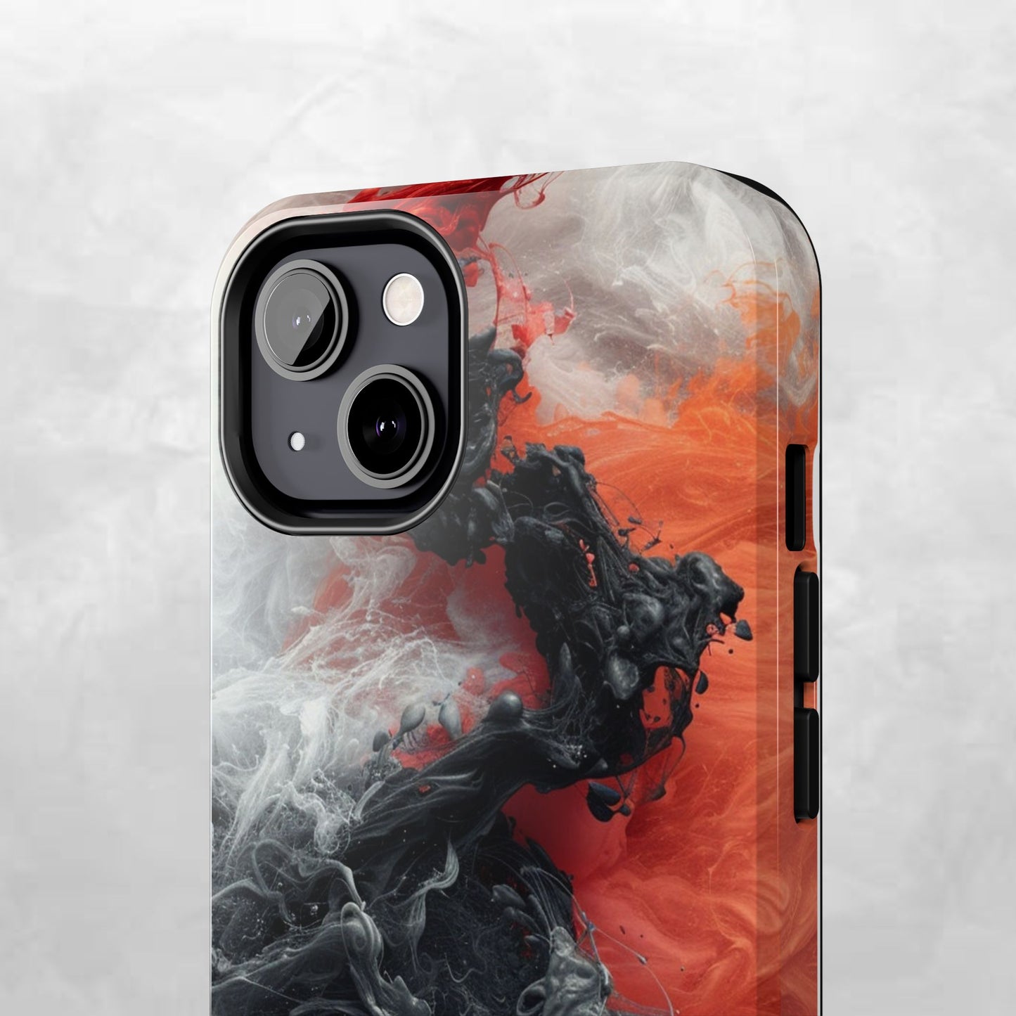 Abstract Red & Black Smoke Tough Phone Case — Vibes and Vogue Protective Cover