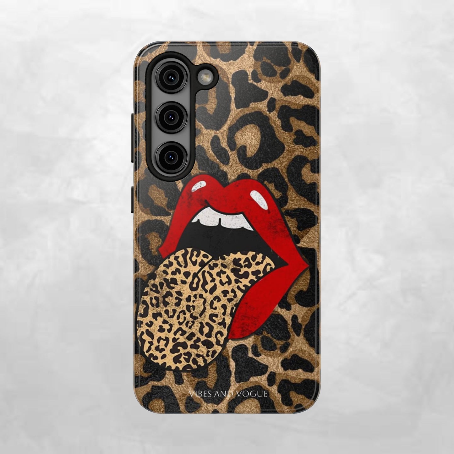 Leopard Lip Tough Phone Case — Bold Animal Print Phone Cover