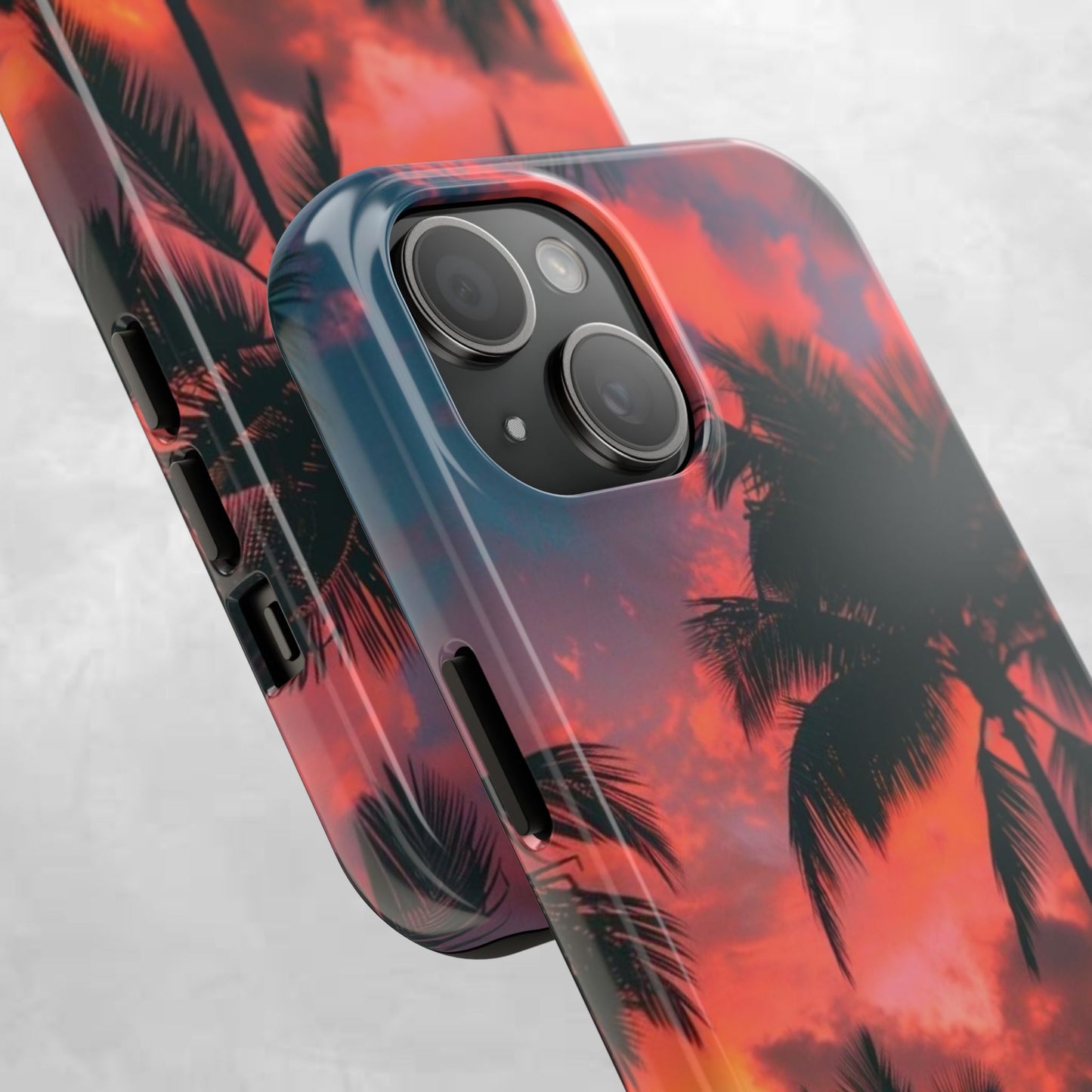 Tropical Sunset Tough Phone Case — Palm Tree Sunset Protective Phone Cover