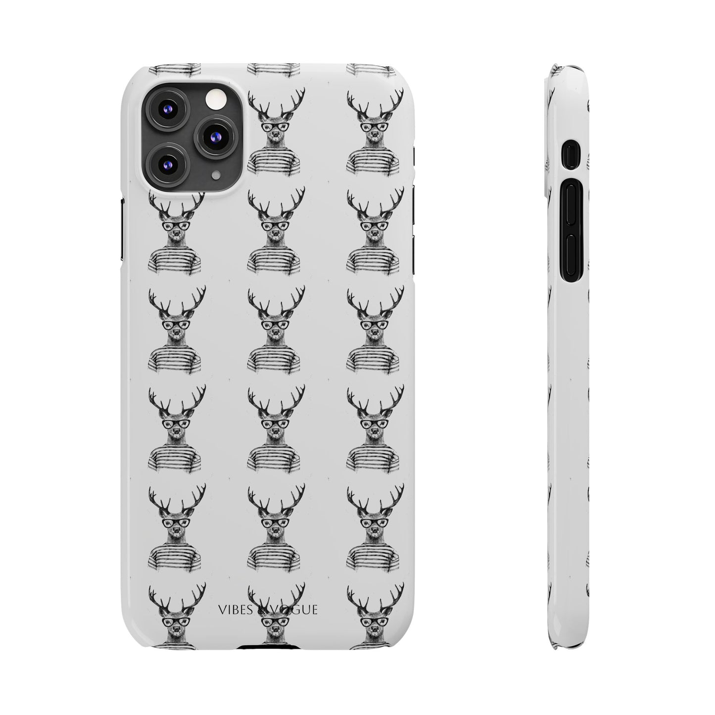 Stylish Slim Phone Case with Cool Stag Design