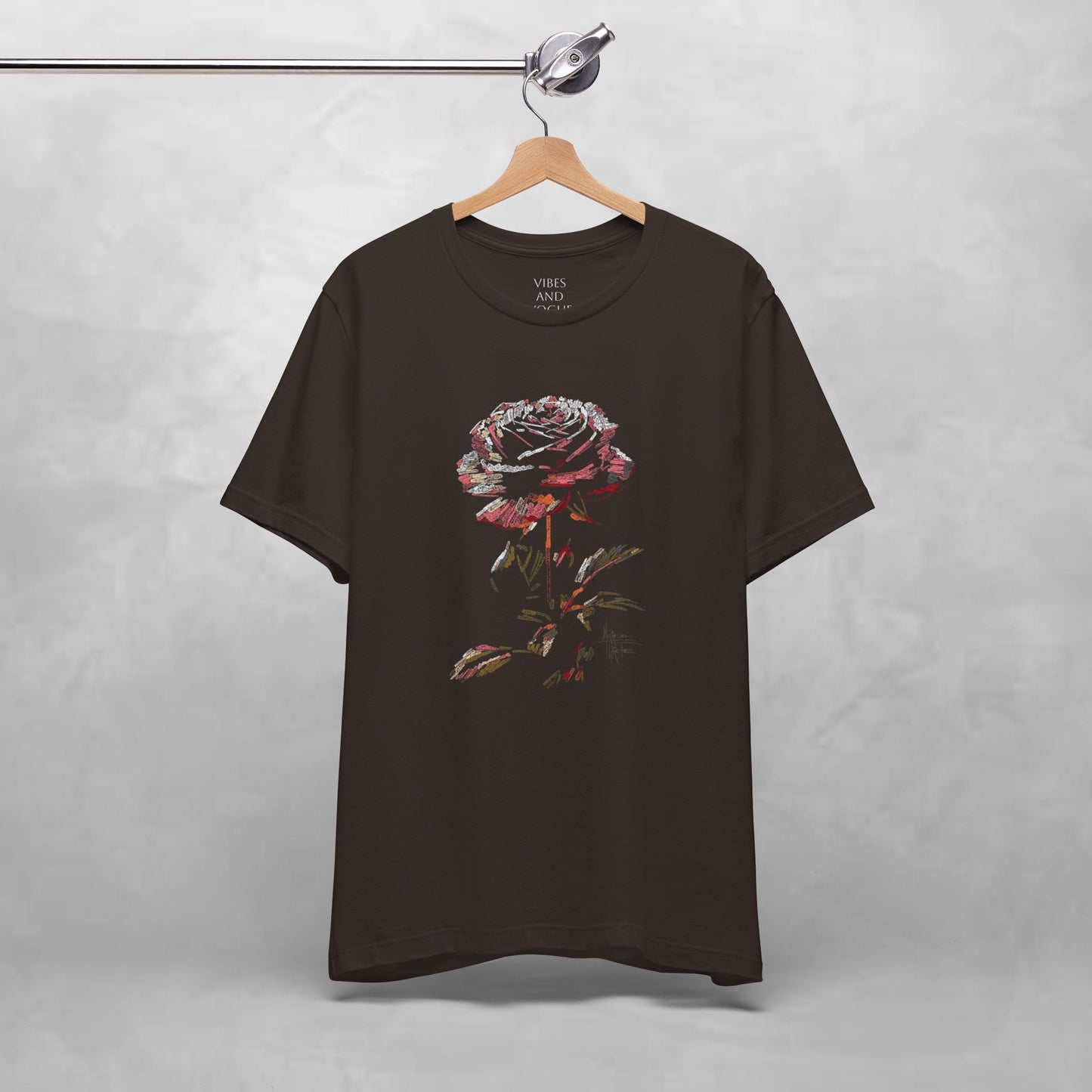 Vintage Rose Tee — Dark Floral Graphic T-Shirt