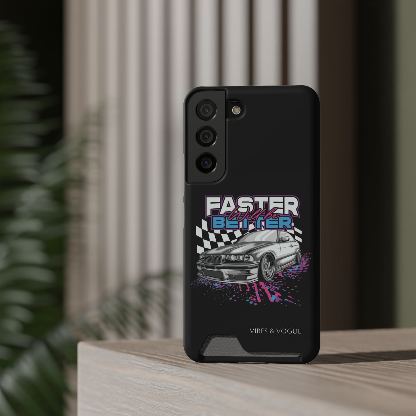 Racer Phone Case with Card Holder - Fast & Furious Motif