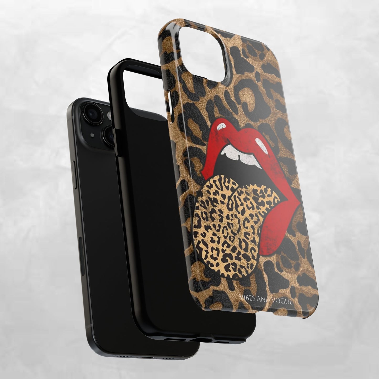 Leopard Lip Tough Phone Case — Bold Animal Print Phone Cover