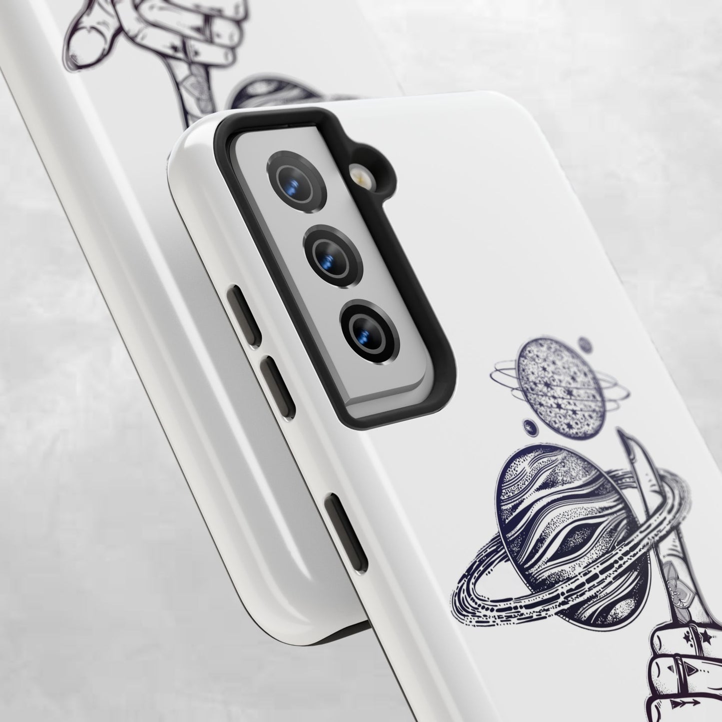 Cosmic Tattoo Phone Case, Unique Galaxy Cell Phone Cover, Gift for Astronomers, Trendy Space Phone Protector, Birthday and Holiday Gift