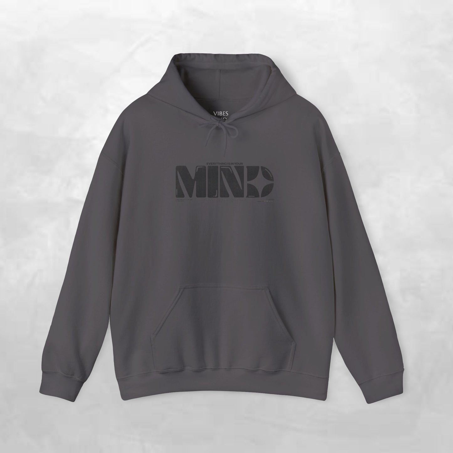 Mind Logo Hoodie — Minimalist Black Typography Pullover