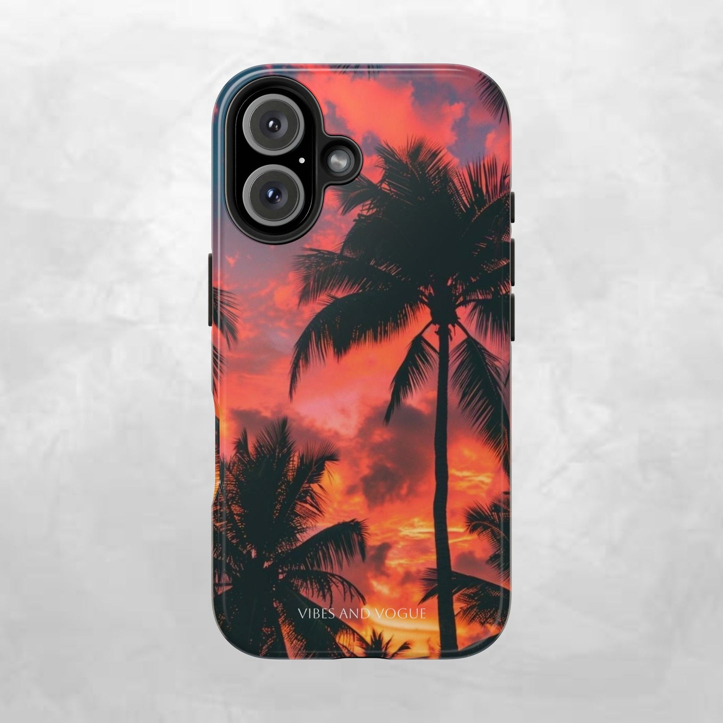 Tropical Sunset Tough Phone Case — Palm Tree Sunset Protective Phone Cover