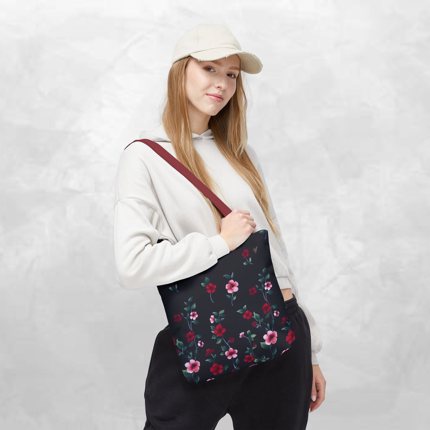 Floral Print Tote Bag, Stylish Carry-All, Eco-Friendly Shopping Bag, Perfect for Beach, Gifts, and Everyday Carry