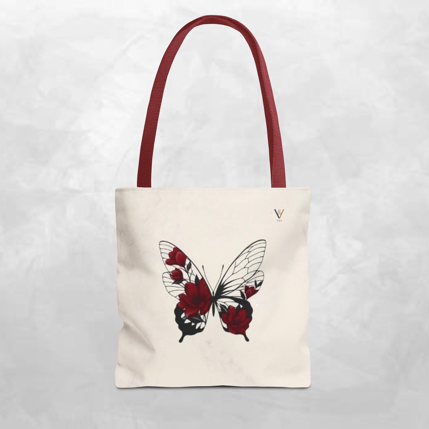 Butterfly Floral Tote Bag, Elegant Carry-All, Eco-Friendly Shopping Bag, Gift for Her, Boho Style