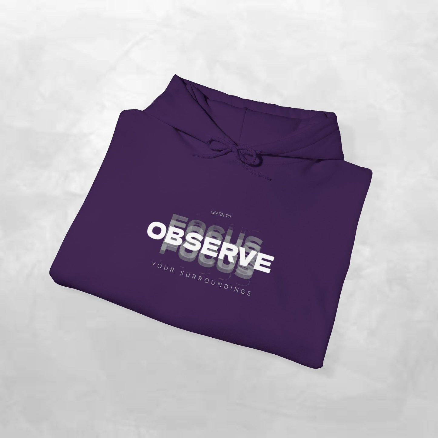 Observe Hoodie — Minimalist Glitch Text Black Pullover