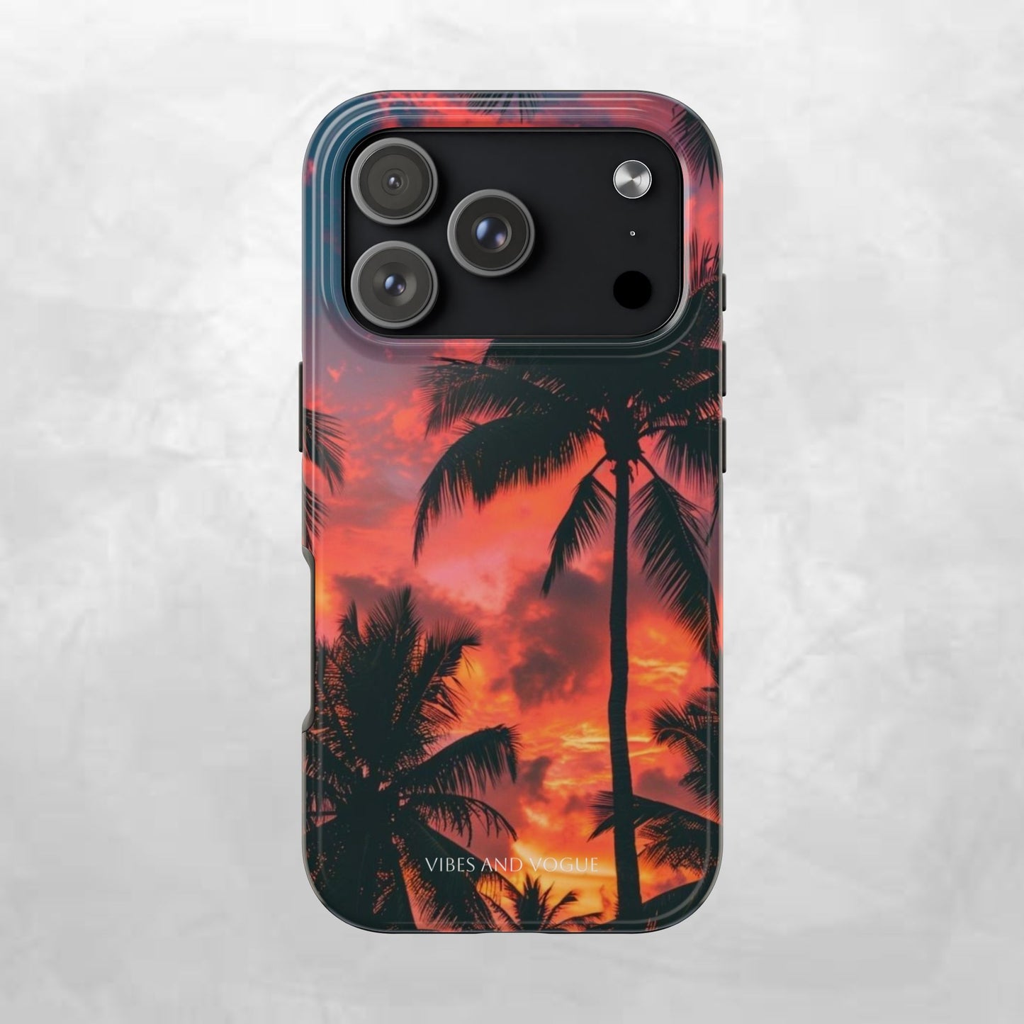 Tropical Sunset Tough Phone Case — Palm Tree Sunset Protective Phone Cover