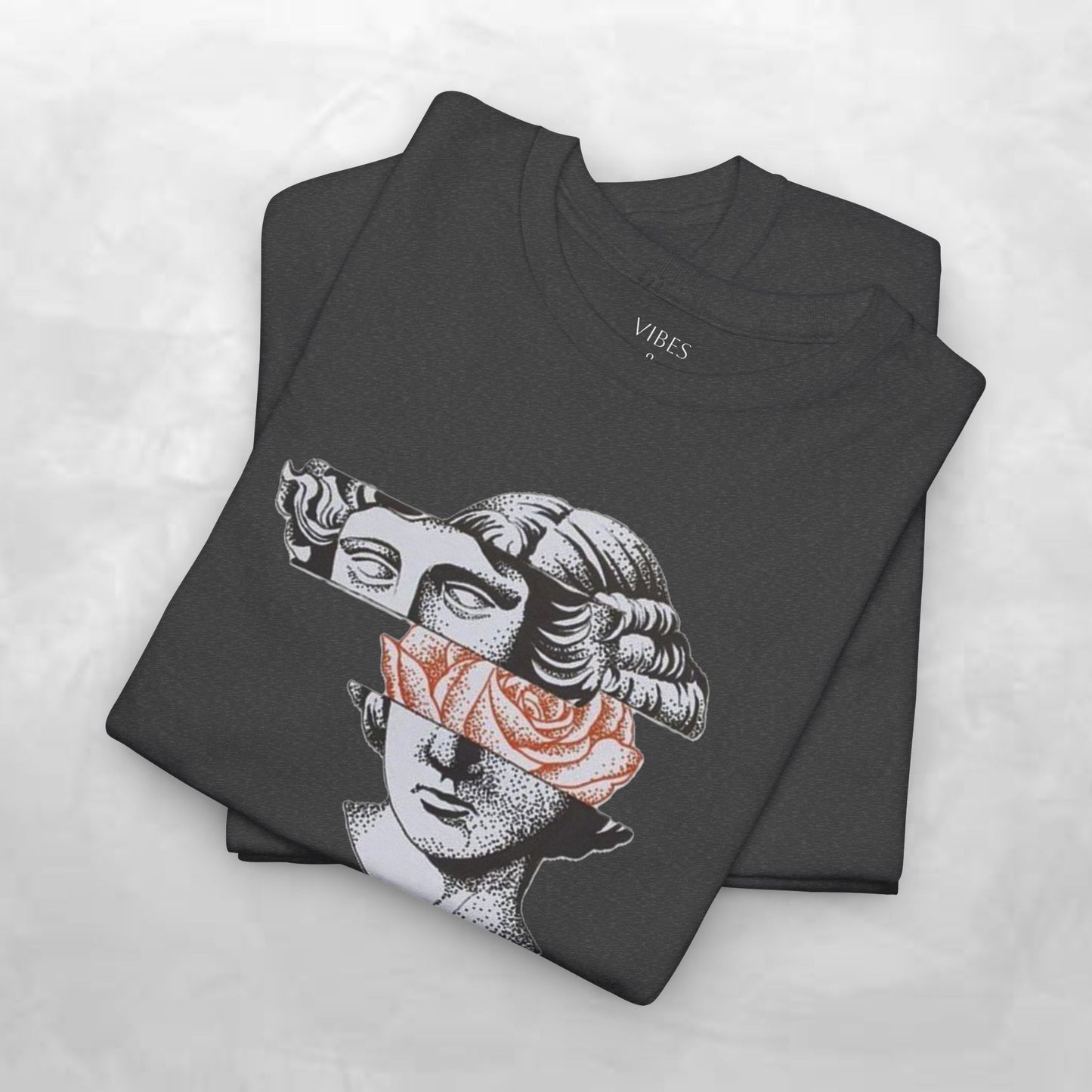 Artistic Unisex Heavy Cotton Tee – Abstract Face Design