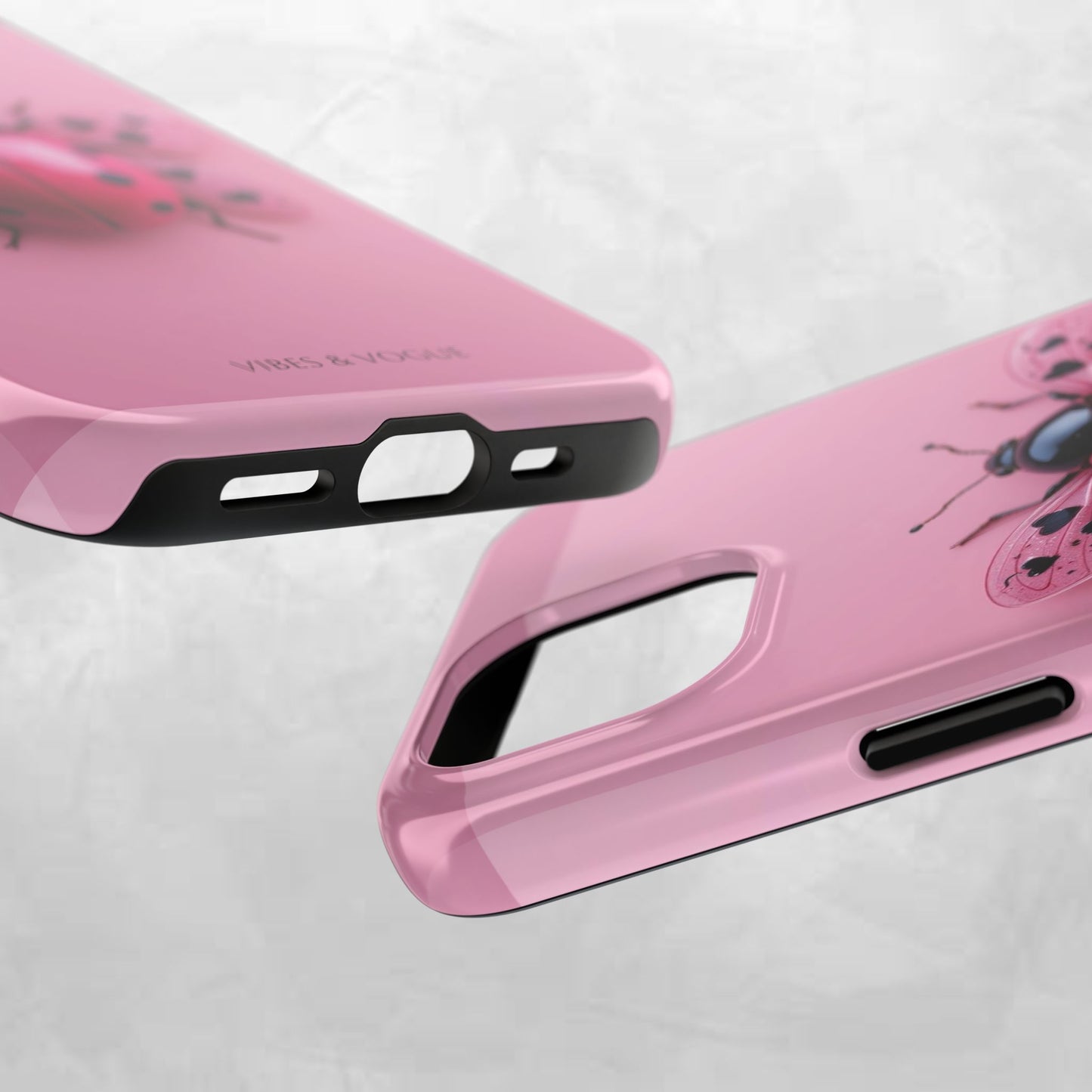 Pink Ladybug Tough Phone Case, Cute Phone Cover, Bug Lover Gift, Durable Smartphone Shell, Protective Tech Accessory