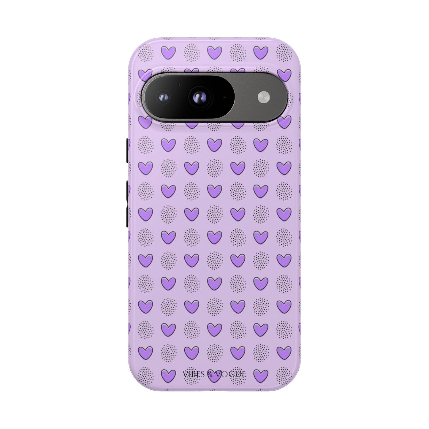 Purple Heart Pattern Phone Case - Tough Cases for a Stylish & Protective Vibe