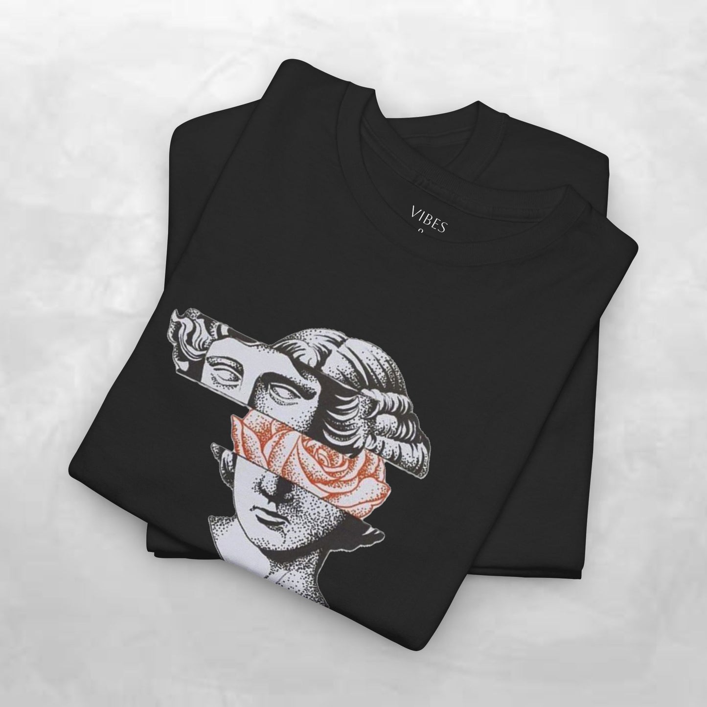 Artistic Unisex Heavy Cotton Tee – Abstract Face Design