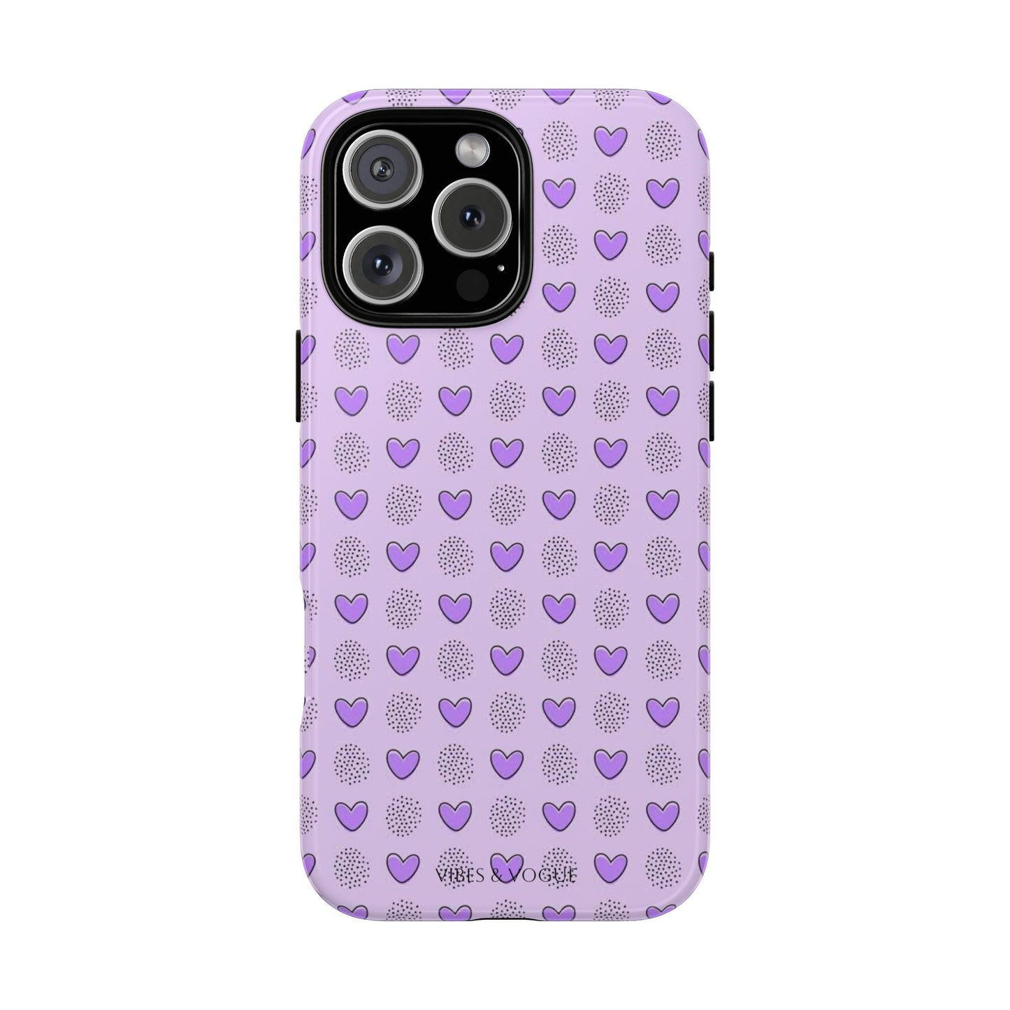 Purple Heart Pattern Phone Case - Tough Cases for a Stylish & Protective Vibe