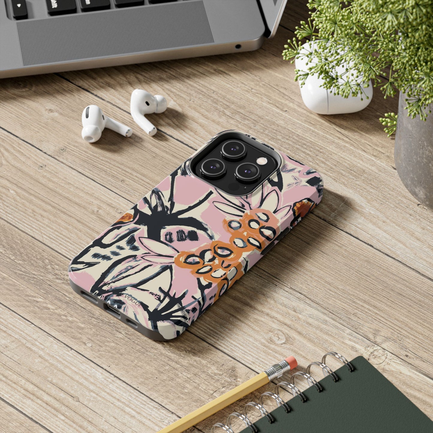 Purple Ocean Creatures Tough Phone Case — Jellyfish, Turtle & Floral Protective Cover