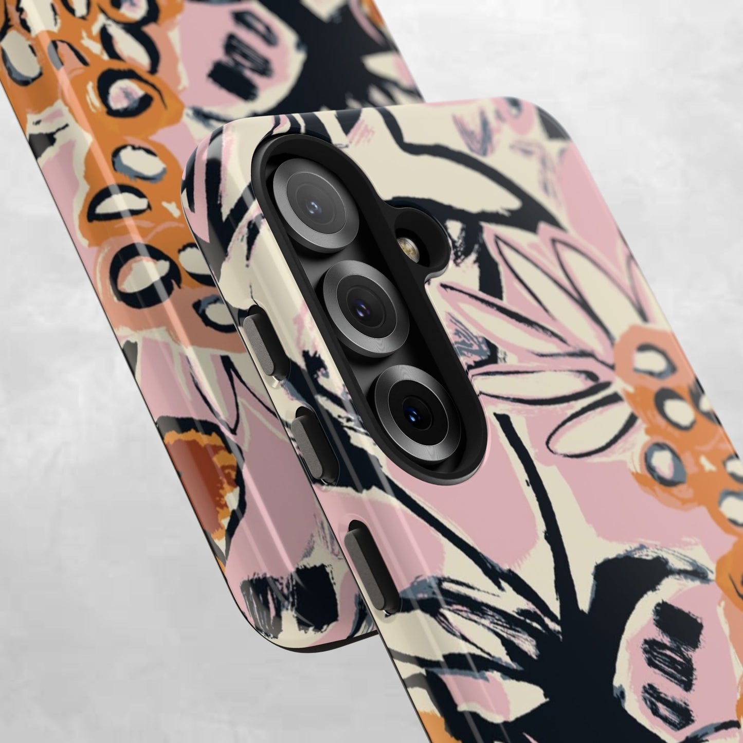 Purple Ocean Creatures Tough Phone Case — Jellyfish, Turtle & Floral Protective Cover