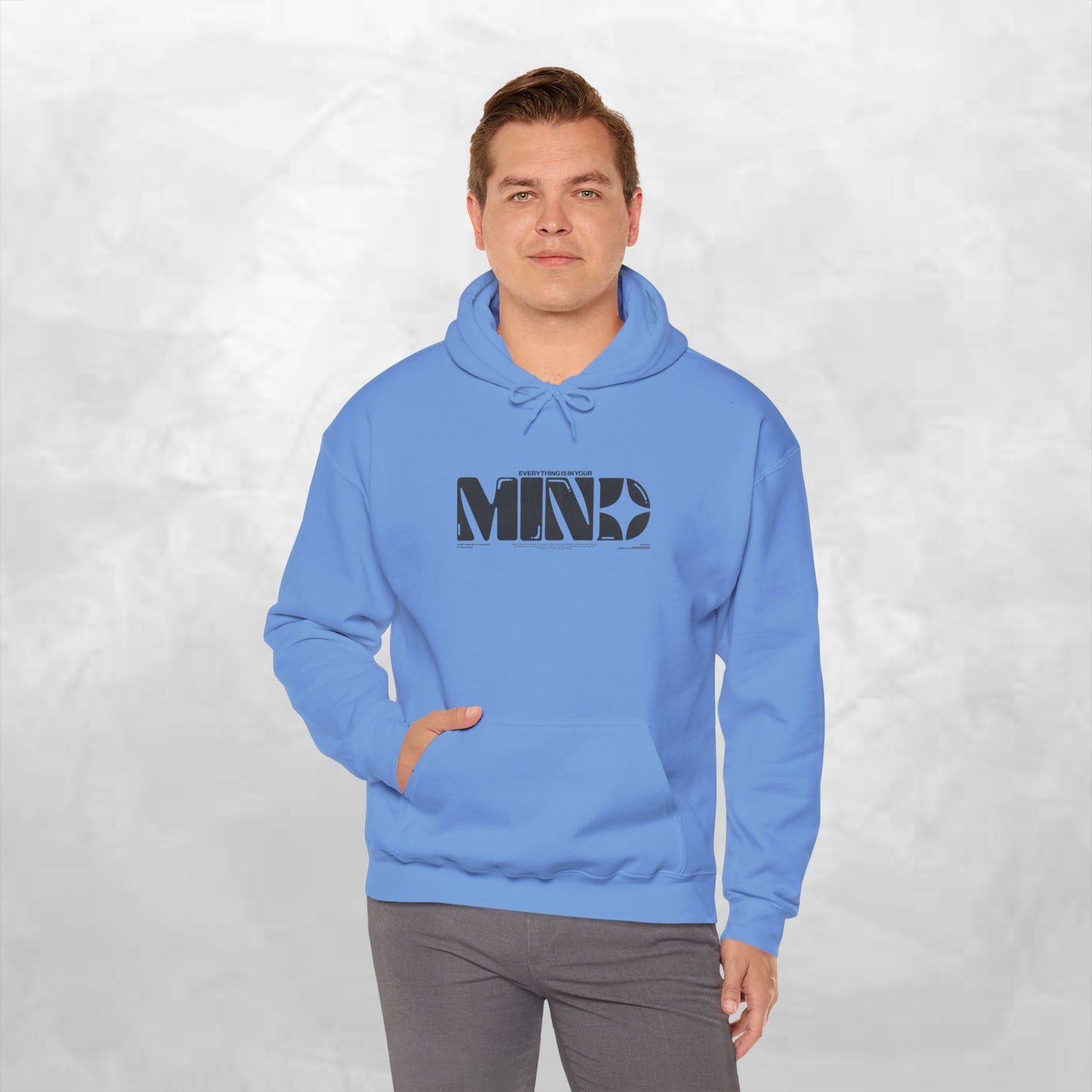 Mind Logo Hoodie — Minimalist Black Typography Pullover