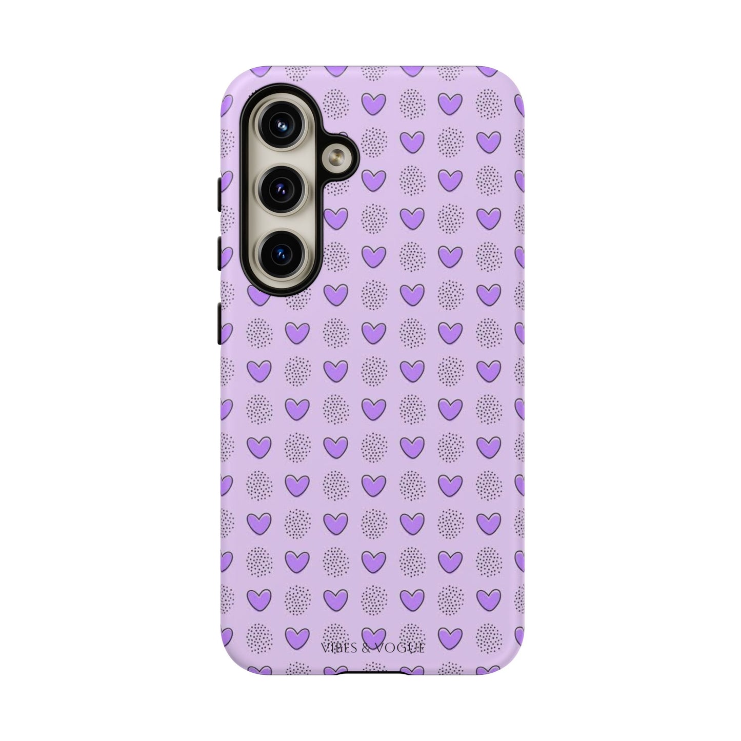 Purple Heart Pattern Phone Case - Tough Cases for a Stylish & Protective Vibe