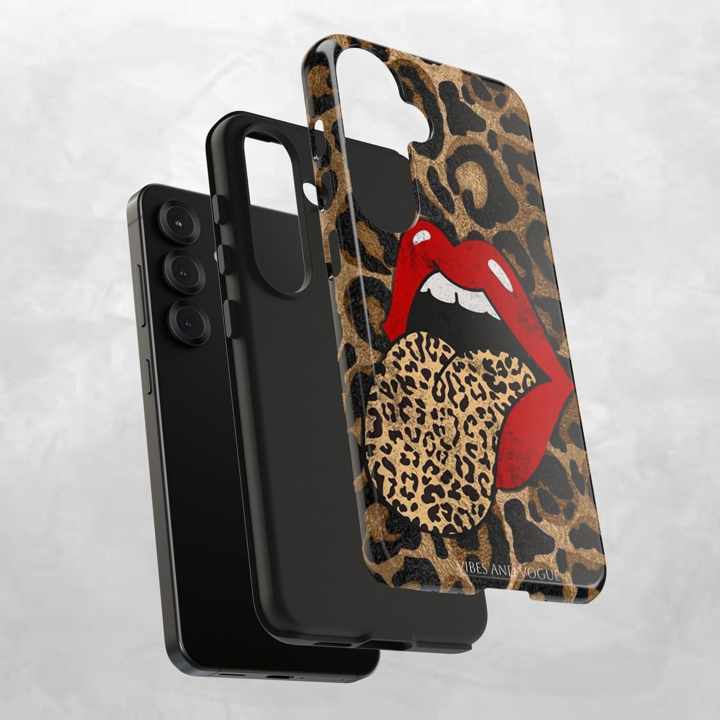 Leopard Lip Tough Phone Case — Bold Animal Print Phone Cover