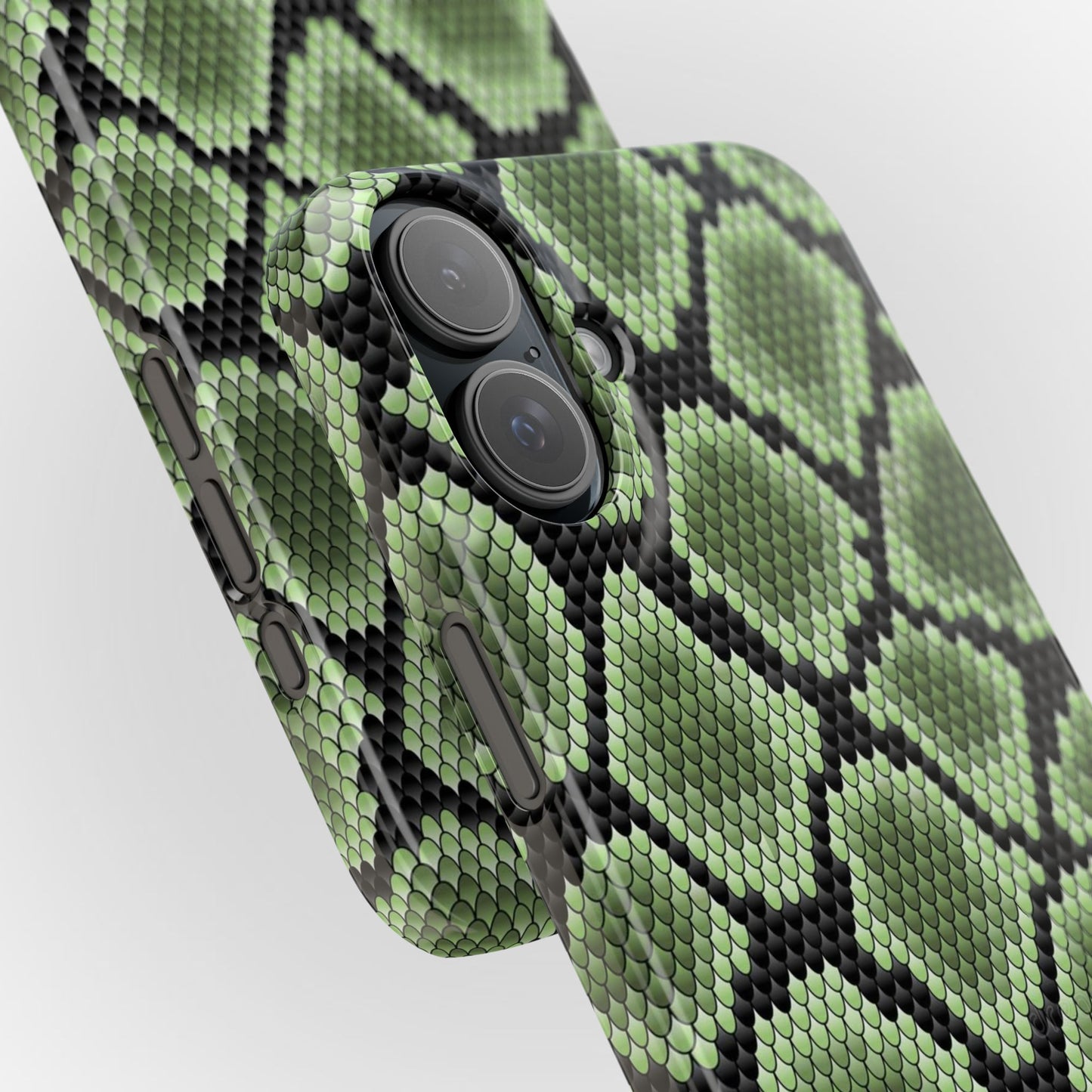 Sleek Green Snake Skin Slim Phone Case - Stylish & Protective for All Occasions