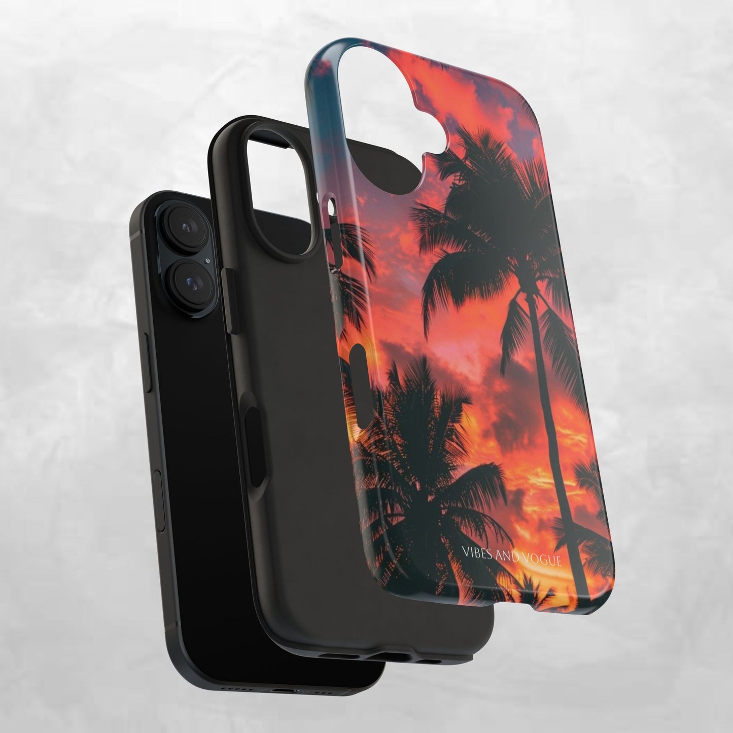Tropical Sunset Tough Phone Case — Palm Tree Sunset Protective Phone Cover